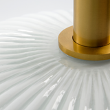 White Glass Pendant Light Fort Antique Brass Fort by House Doctor