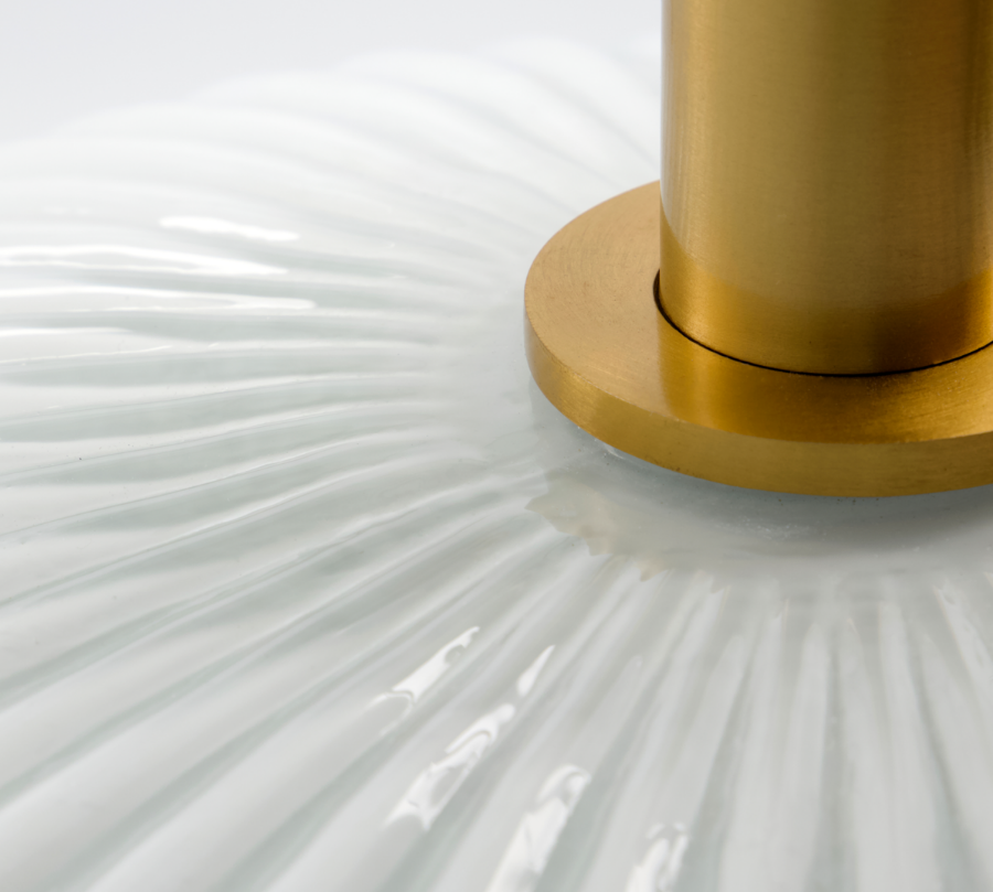 White Glass Pendant Light Fort Antique Brass Fort by House Doctor