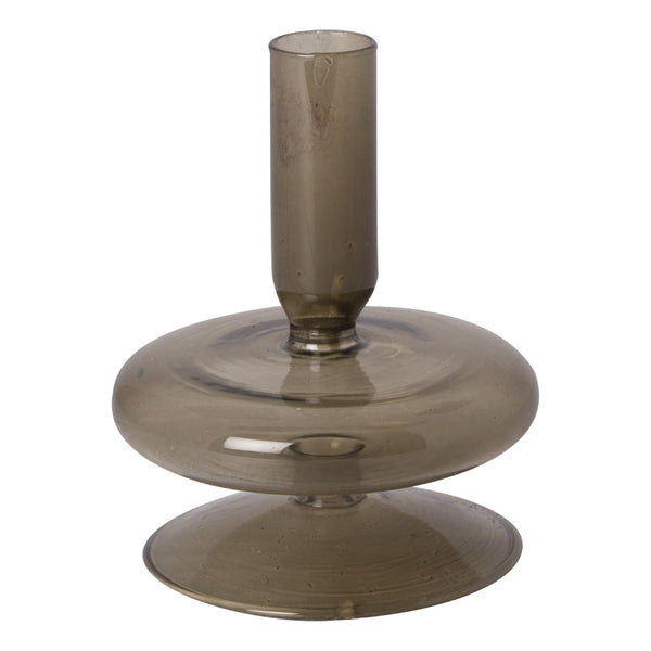 grey glass candlestick