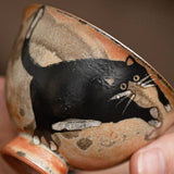 Gohobi Handmade Black Ink Hand-painted Cat