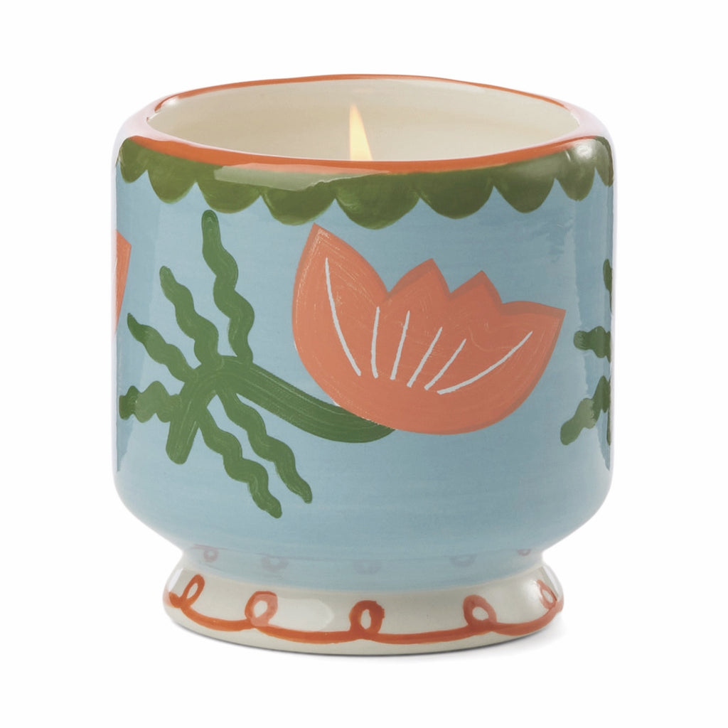 Cactus Flower Hand Painted Candle