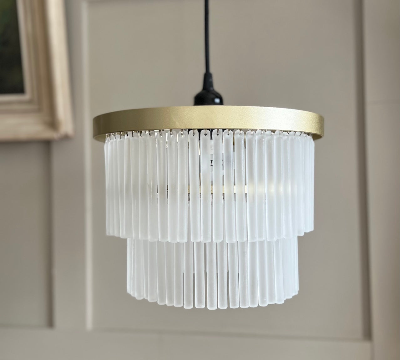 Audley glass and brass lamp shade