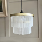 Audley glass and brass lamp shade