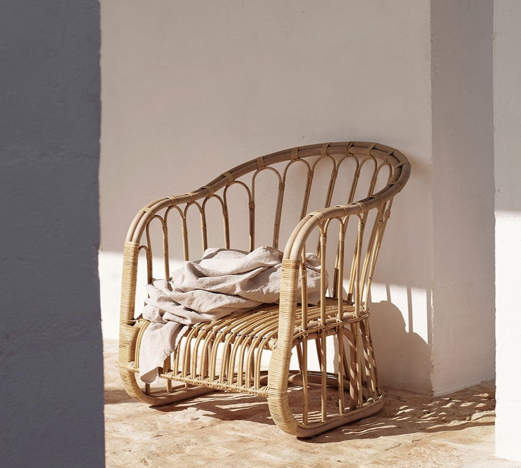 Boho rattan lounge chair by Tine K