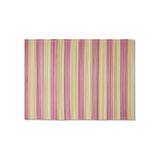Rectangular placemat with pink and beige vertical stripes on a white background