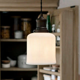 Beaulieu Fluted White Ceramic Cylinder Pendant Light