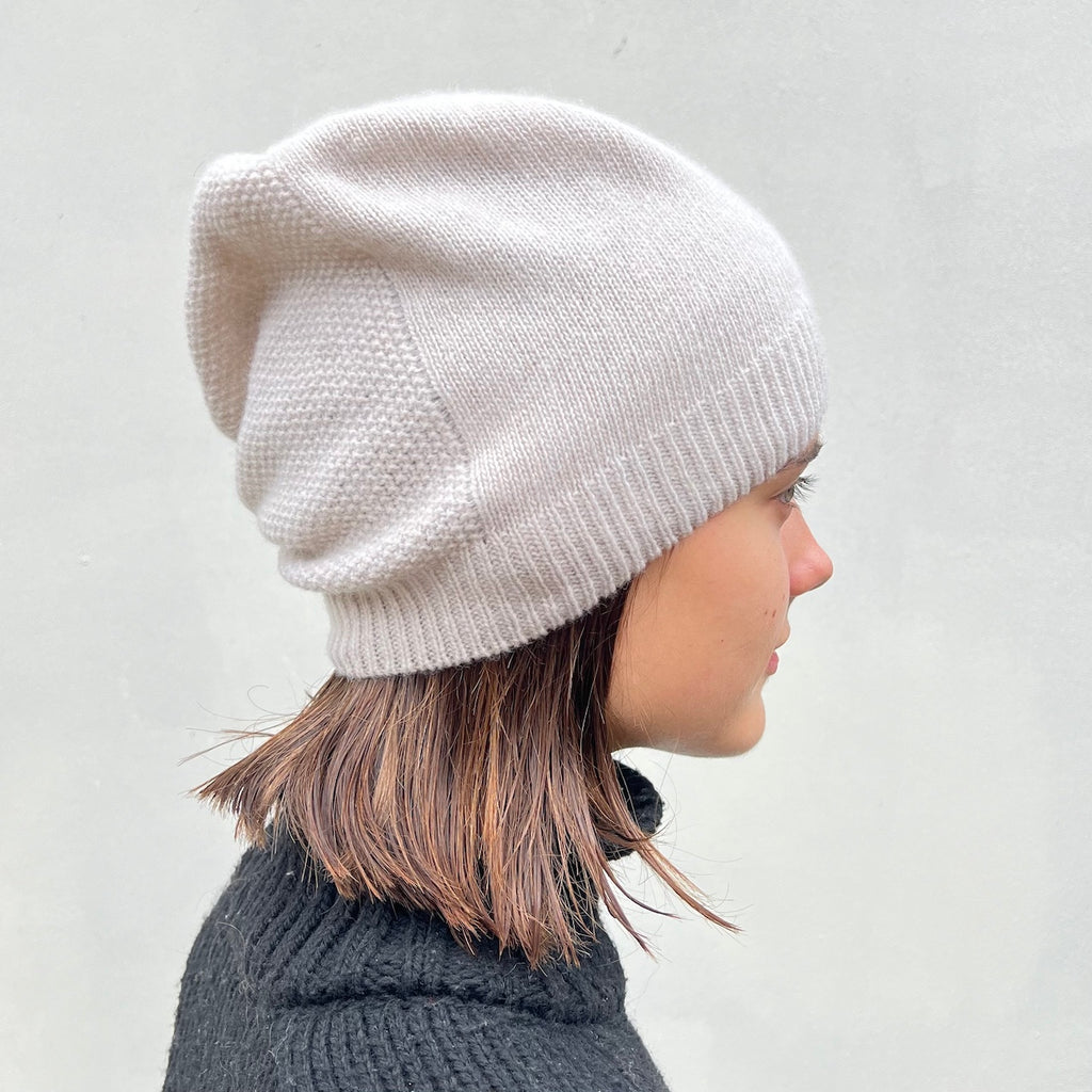 beige beanie hat 