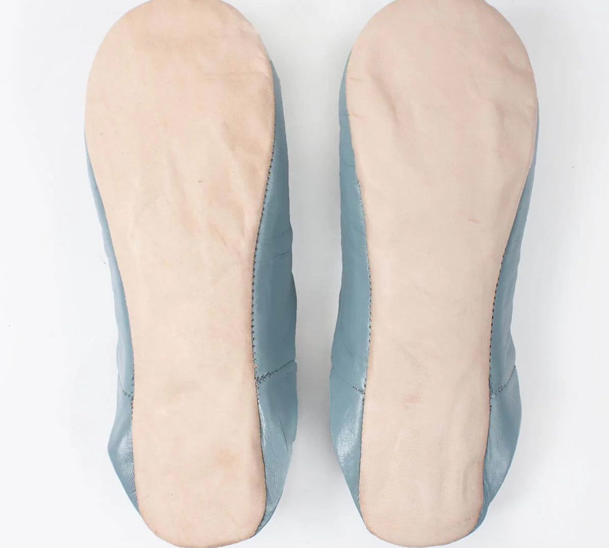 Mens leather Moroccan slippers in grey