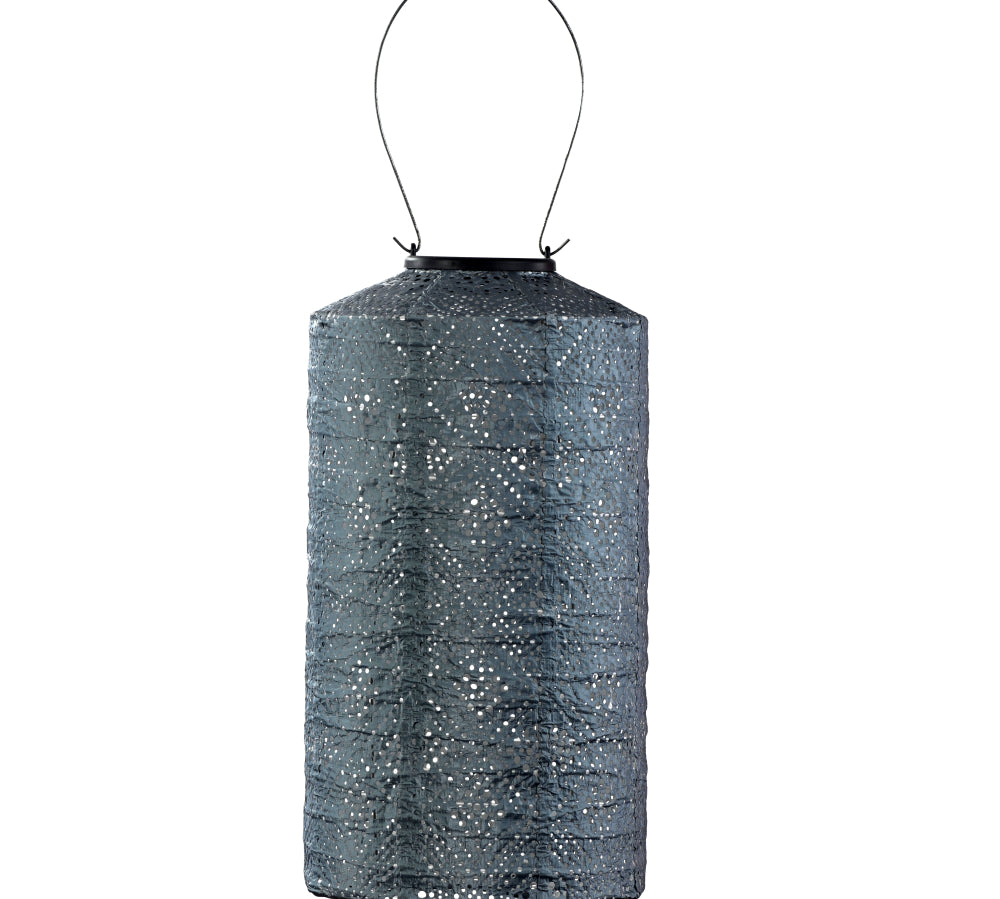 Solar Lantern Blue Cylinder