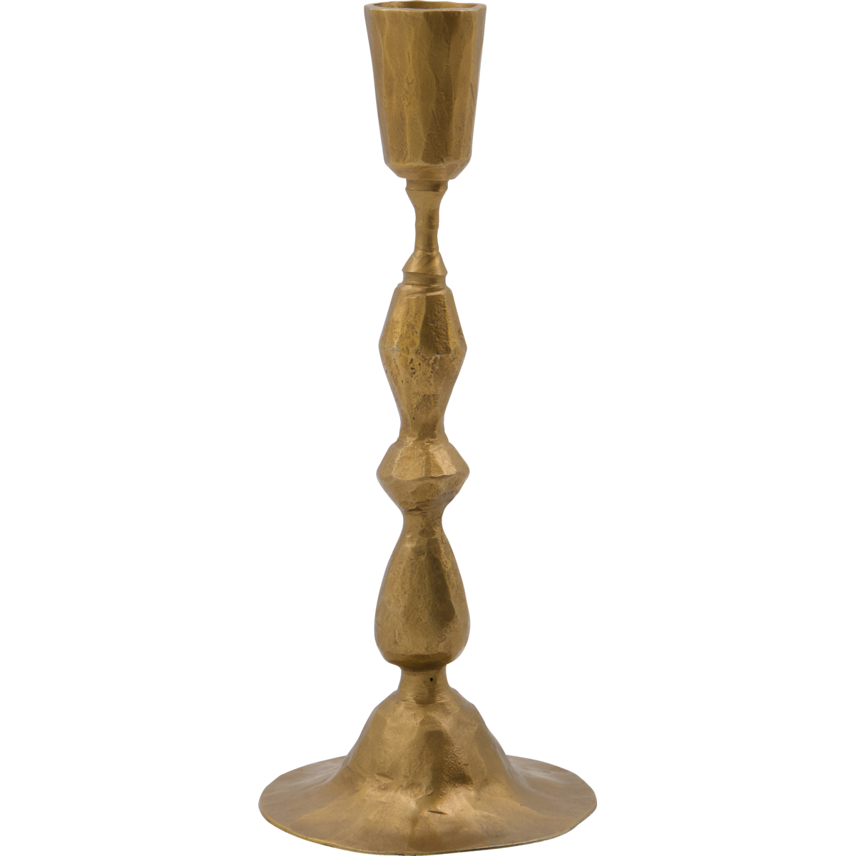 Gold candle holder on a white background