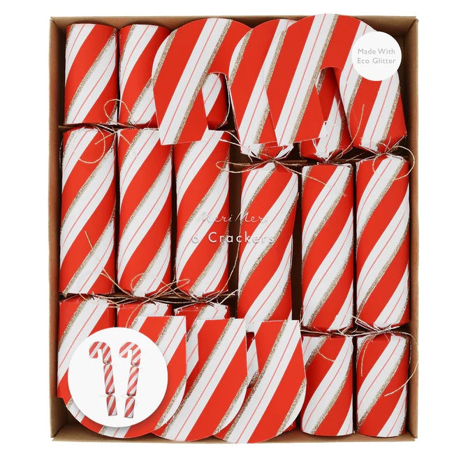 Candy cane Christmas crackers