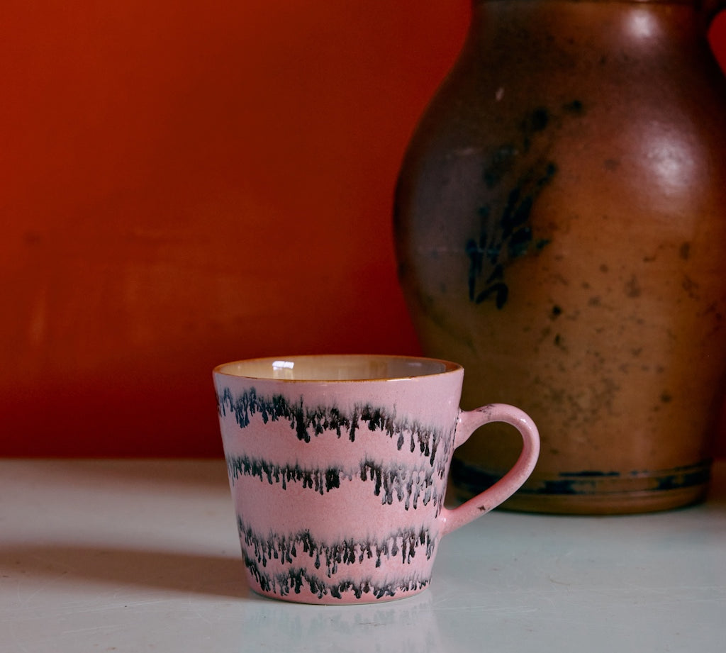 1970's Pink Ceramic Mug Bubble by HKliving