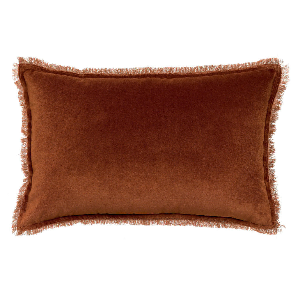 Rectangle brown velvet cushion by Vivaraise