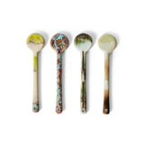 4 multicoloured stoneware spoons