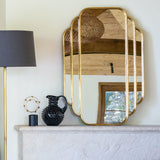 Gold framed deco wall mirror