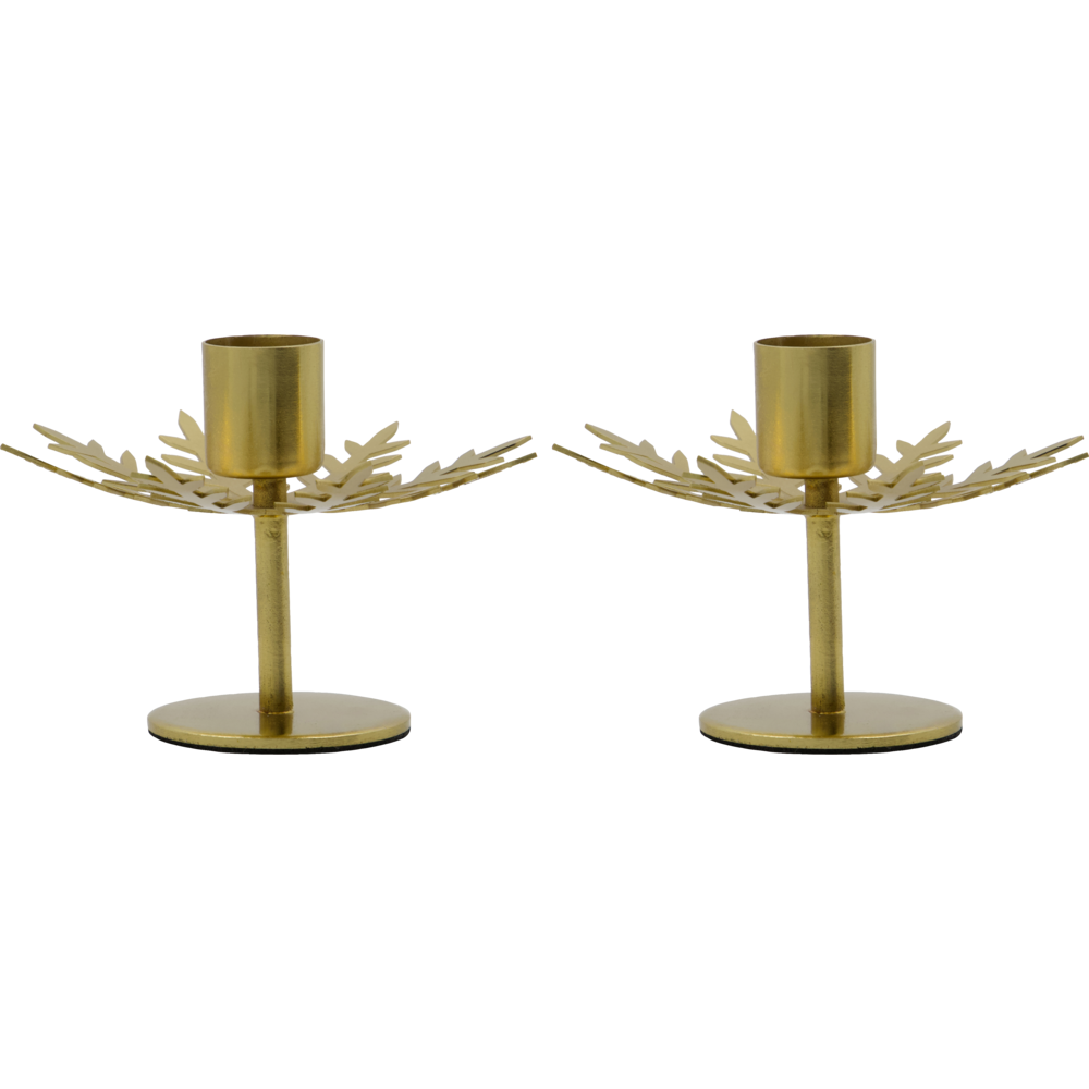 gold metal candle holders 