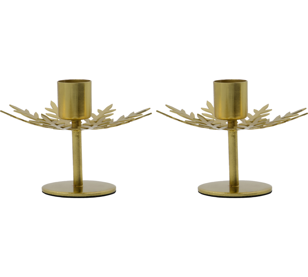 gold metal candle holders 