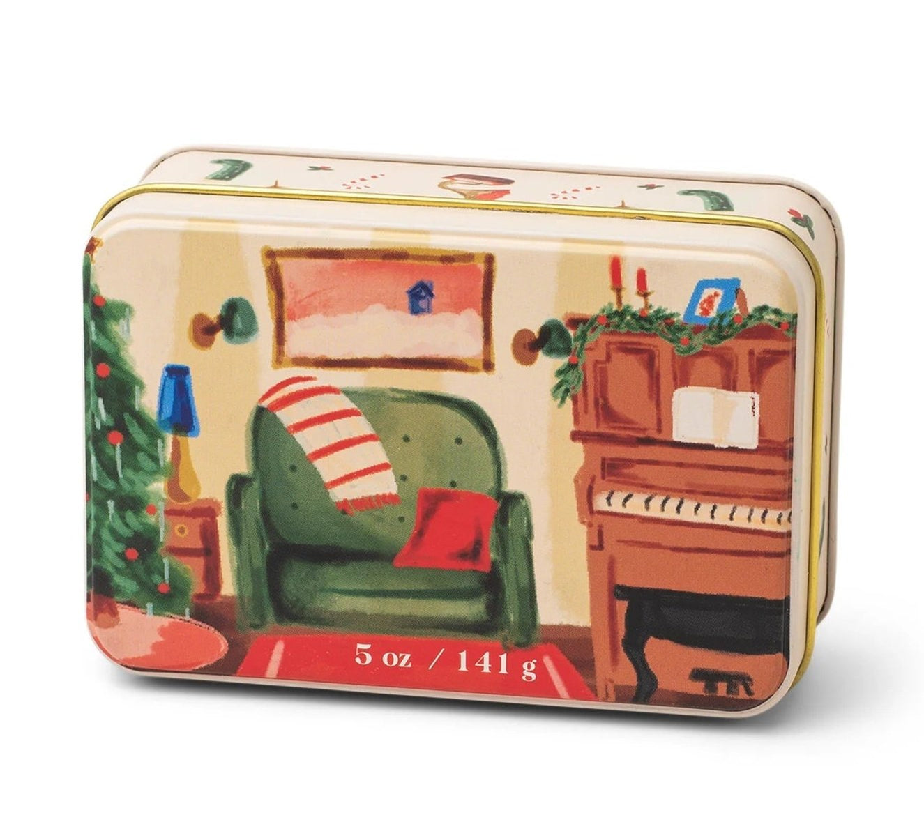 Christmas Tin Candle in Pomegranate and Spruce