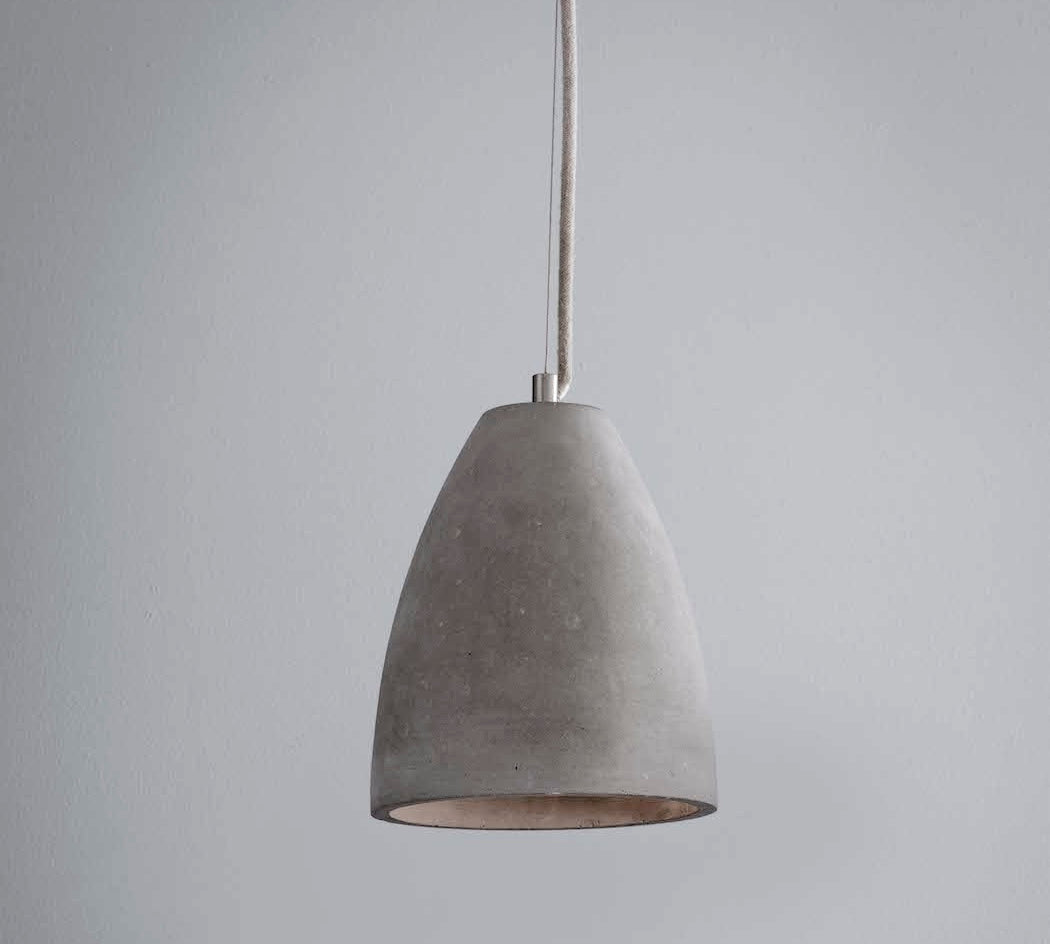 grey concrete dome pendant light 