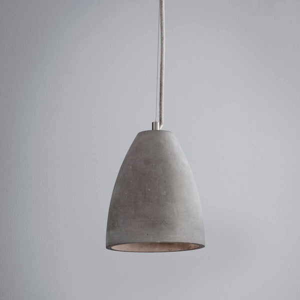 grey concrete dome pendant light 