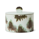 Cookie jar tide by HKLIVING with a lid featuring a abstract brown and green design