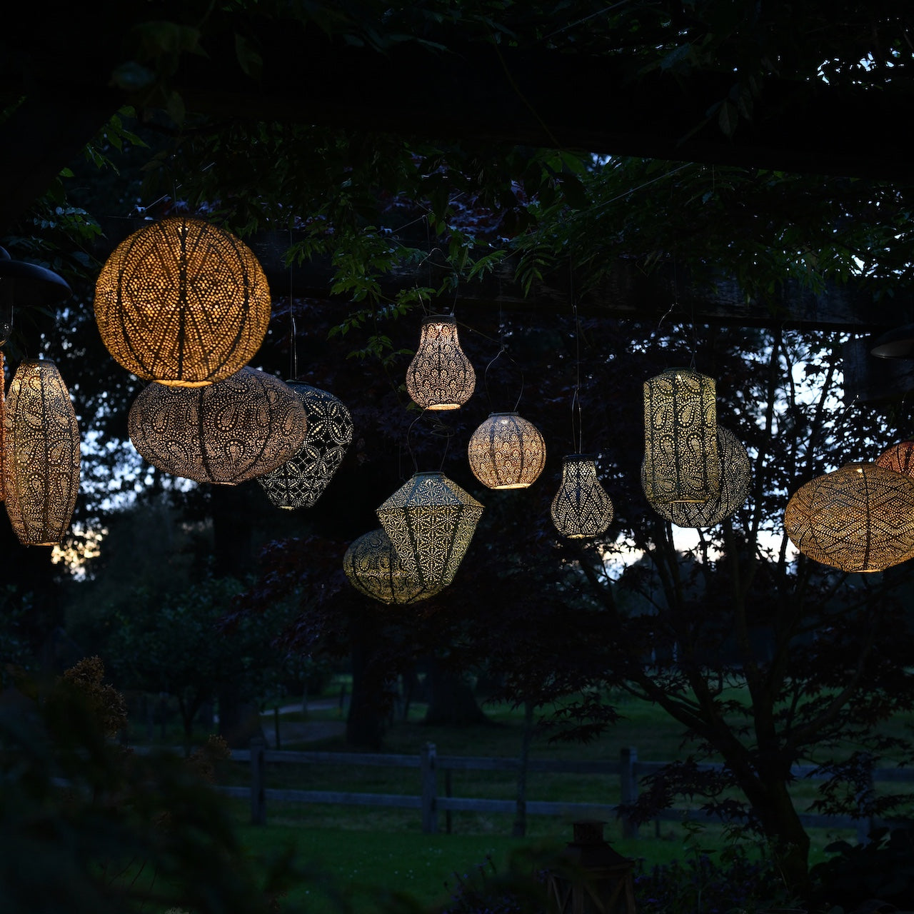 Solar Lantern Blue Cylinder