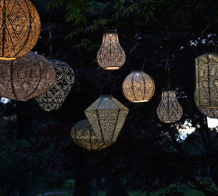 Solar Lantern Petrol Blue