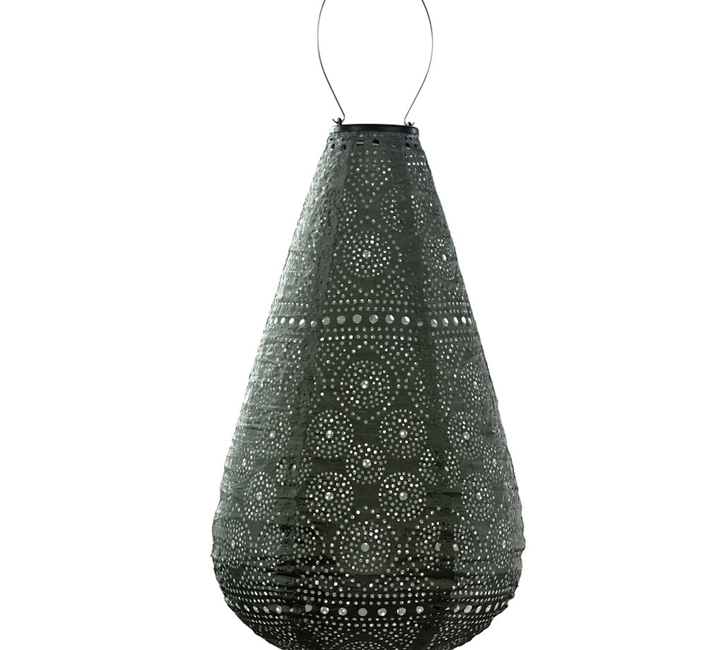 Solar Lantern Dark Green Oval