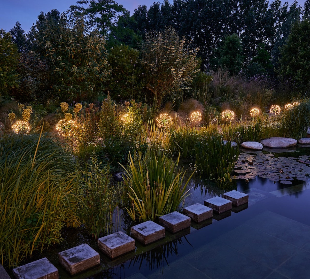 green dandelion stake lights by light style 