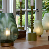 Portable Dark Green Glass Lamp Tajera