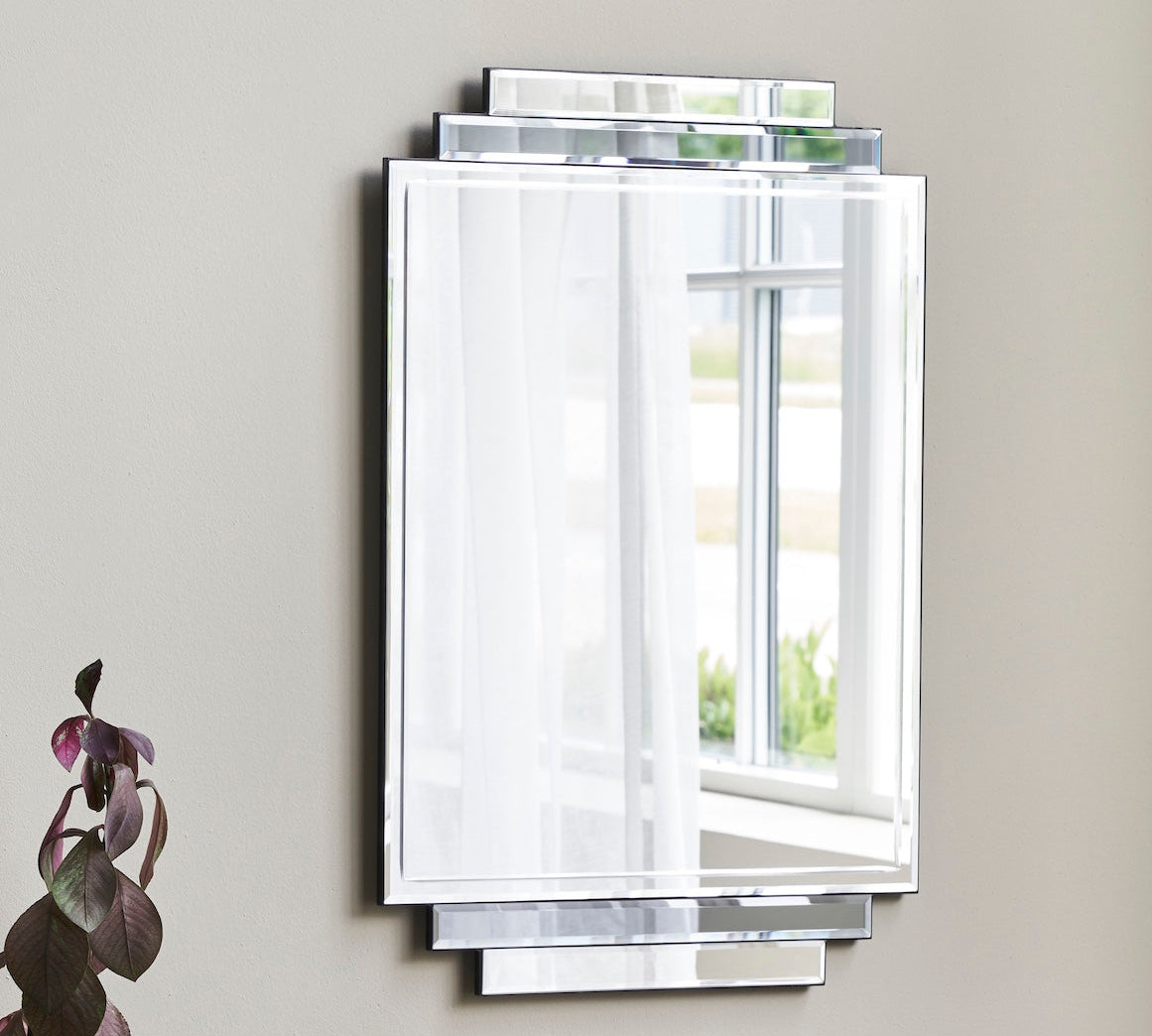 Art deco style rectangular mirror