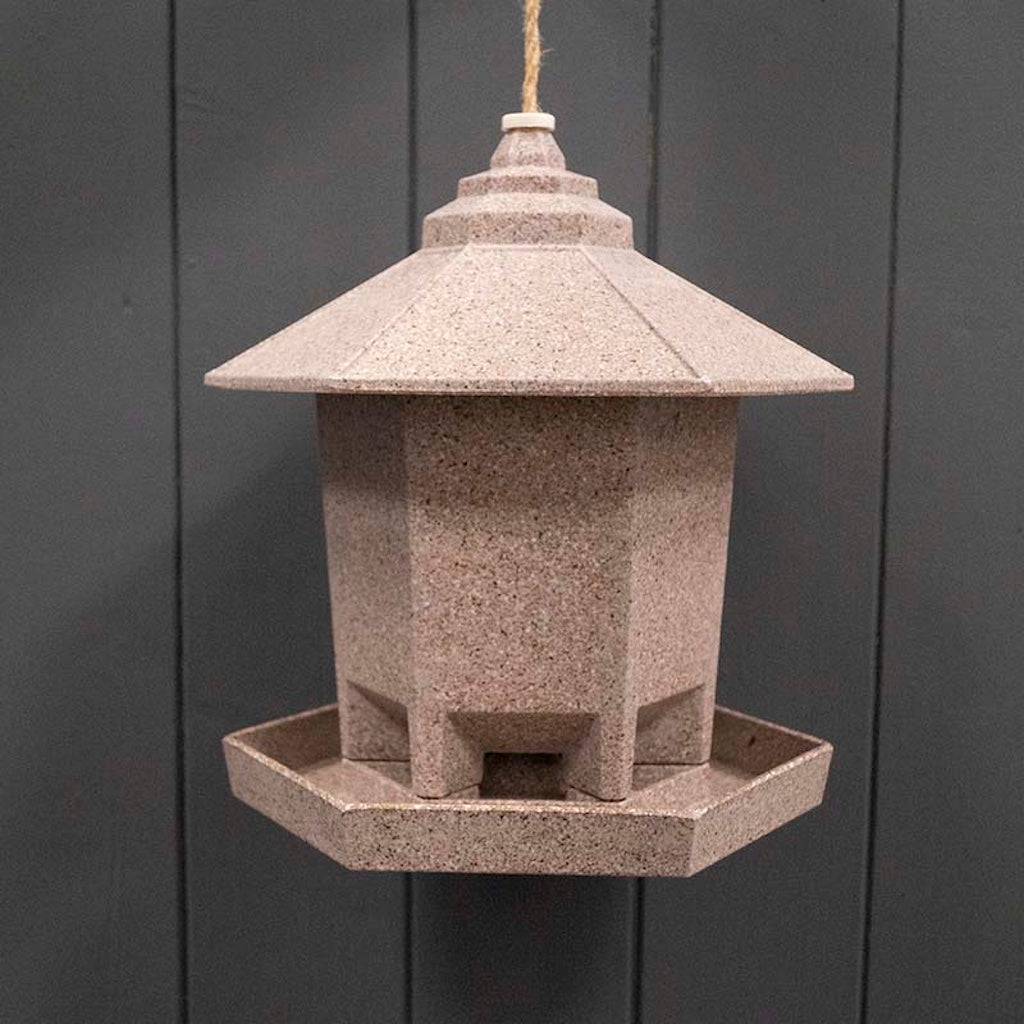 Earthy Hanging Acorn Bird Feeder in Nut Husk 