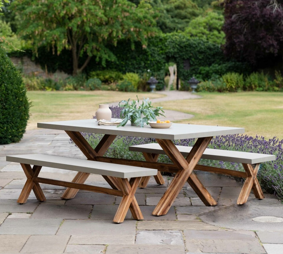 Burford table and bench set Garden Trading