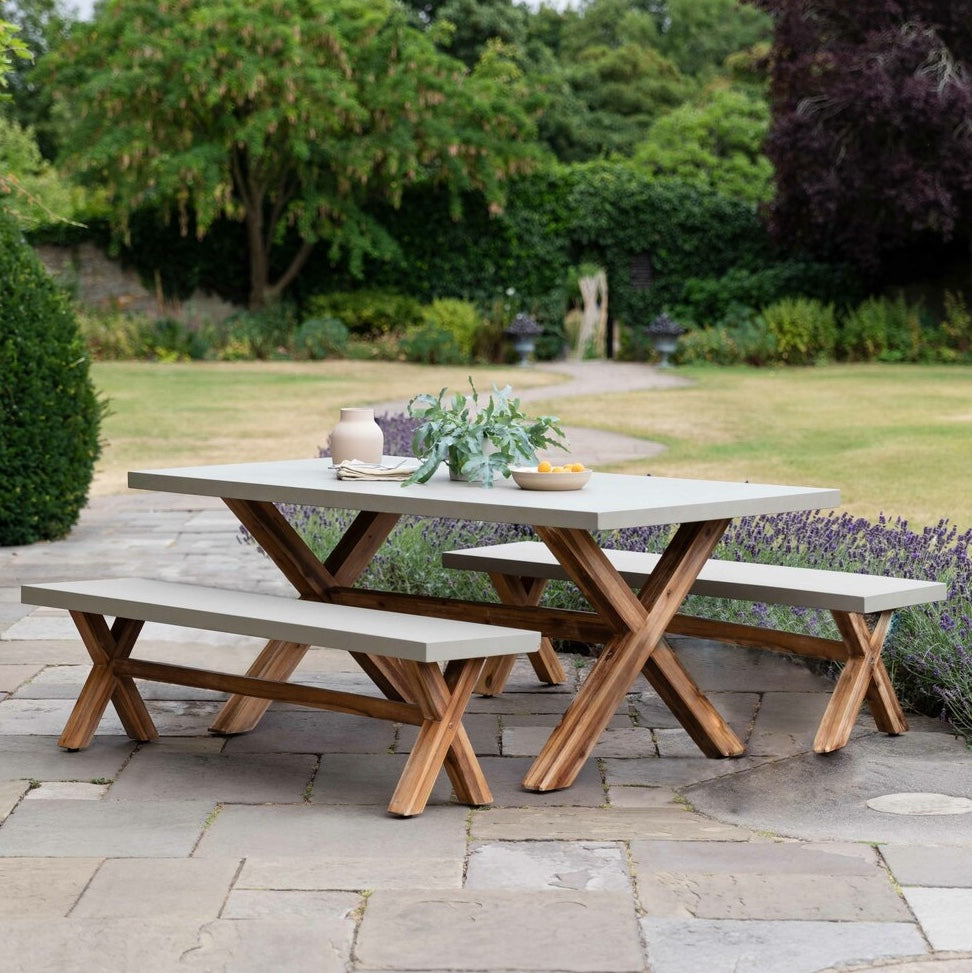 Burford table and bench set Garden Trading