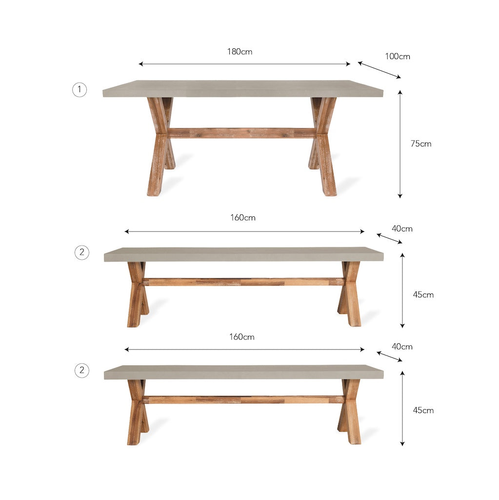 Burford Dining Table and Bench Set