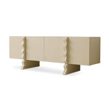 Beige sideboard with unique design on a white background