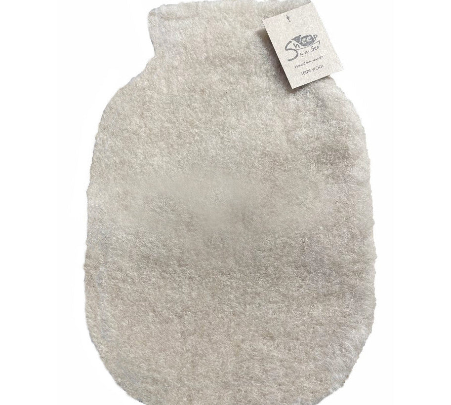 grey wool fleece hot water bottle 