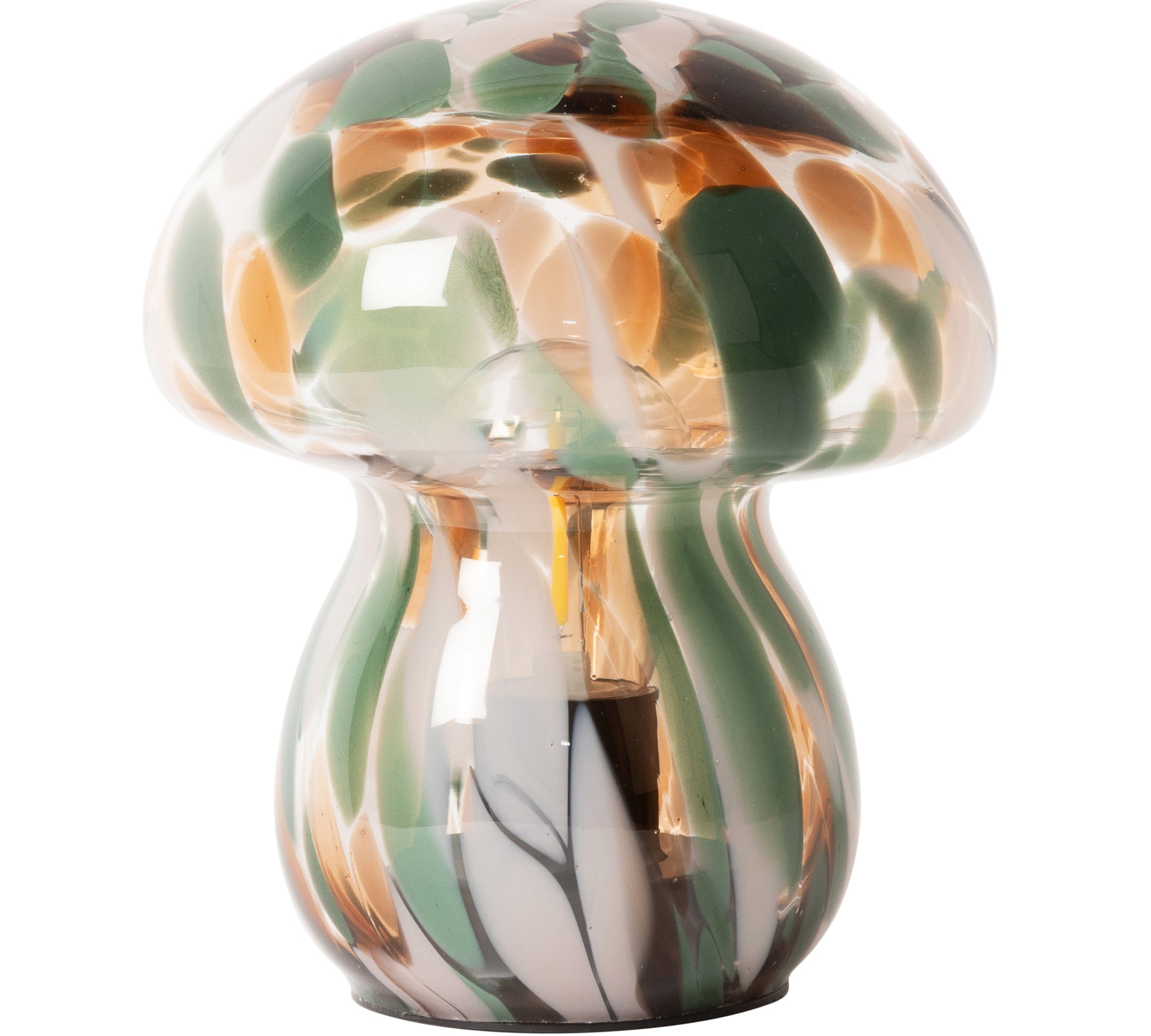Glass mushroom lamp in multi colour