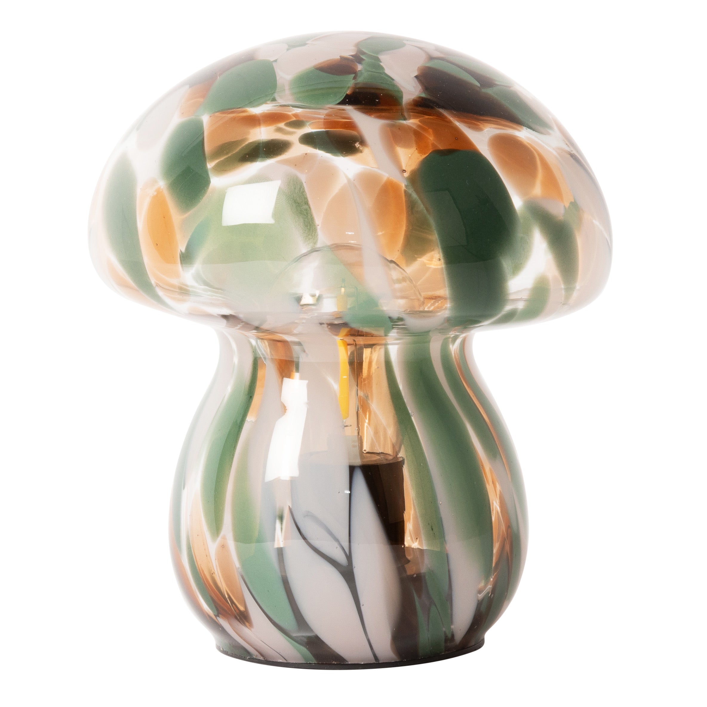 Glass mushroom lamp in multi colour