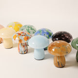 Glass mushroom lamp in black