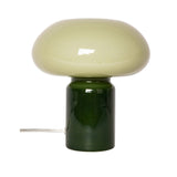Green Glass lamp in two tone pale and dark green