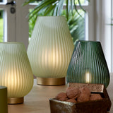 Portable Dark Green Glass Lamp Tajera