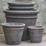 Dark grey clay plant pots 