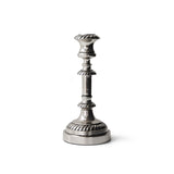 Silver candlestick holder on a white background