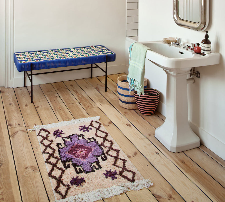 purple patterned bath mat by HKliving