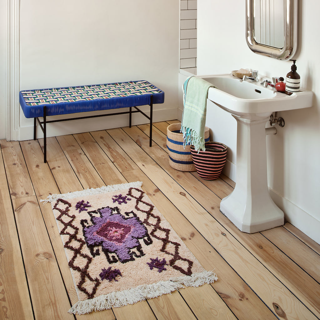 purple patterned bath mat by HKliving