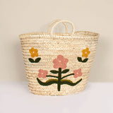 Hand Embroidered Posy Shopping Basket by Bohemia