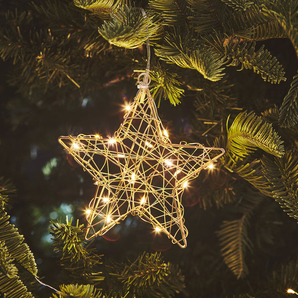 Gold wire Christmas star light