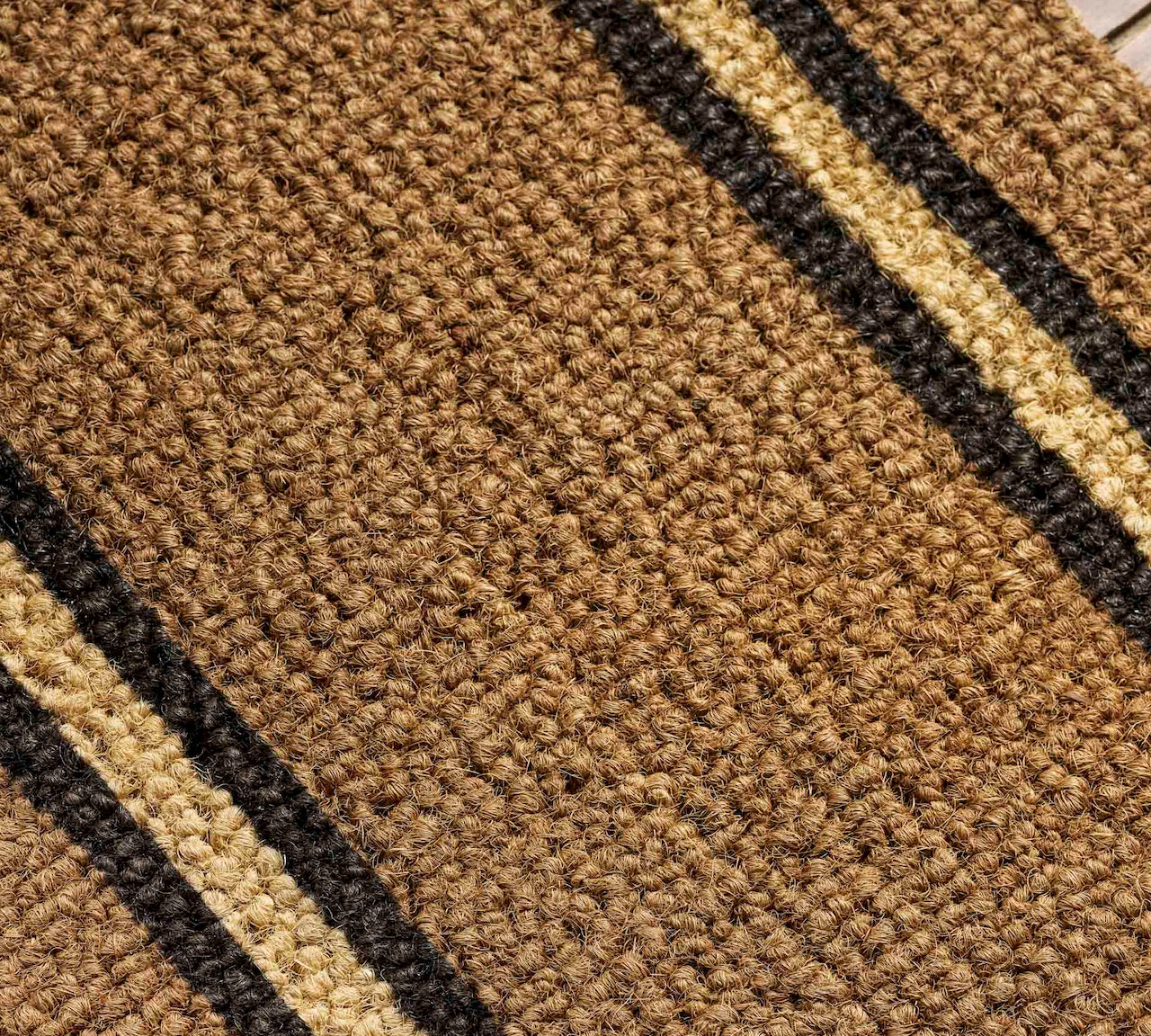 Hartford Stripe Door Mat Antique Brown by Garden Trading