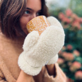 natural wool mittens